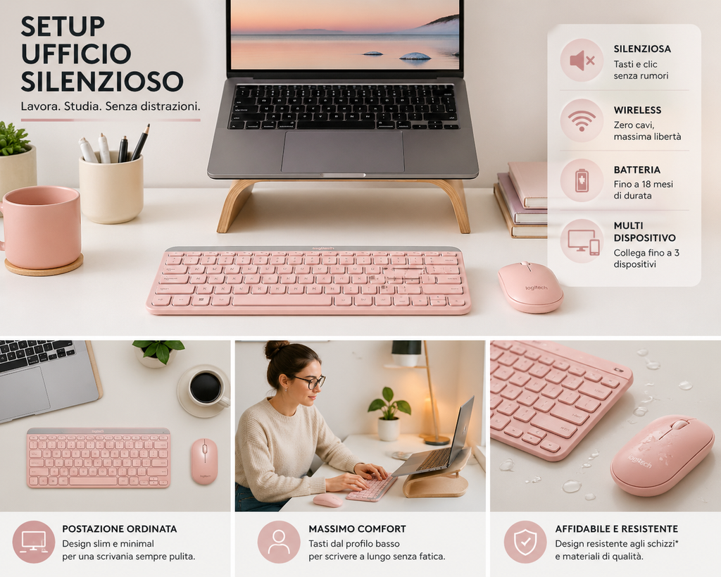 Setup Ufficio Silenzioso Fixora con dispositivi selezionati dal tecnico Fixora